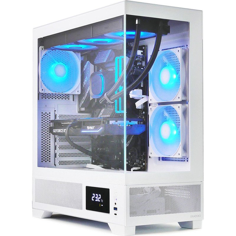 Boitier PC Moyen Tour ATX Gamdias Atlas M1 RGB avec panneaux vitrés - Blanc