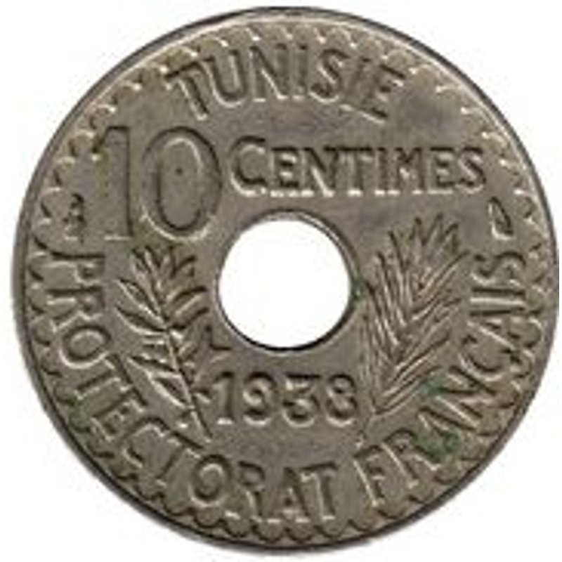 Pièce 10 Centimes Tunisie Protectorat Français - 1933