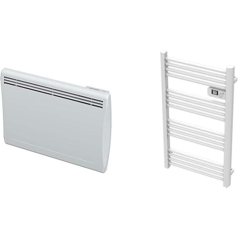 Radiateur à inertie Céramique LCD 1000W, Blanc & Sèche-Serviette Lcd - 500 W