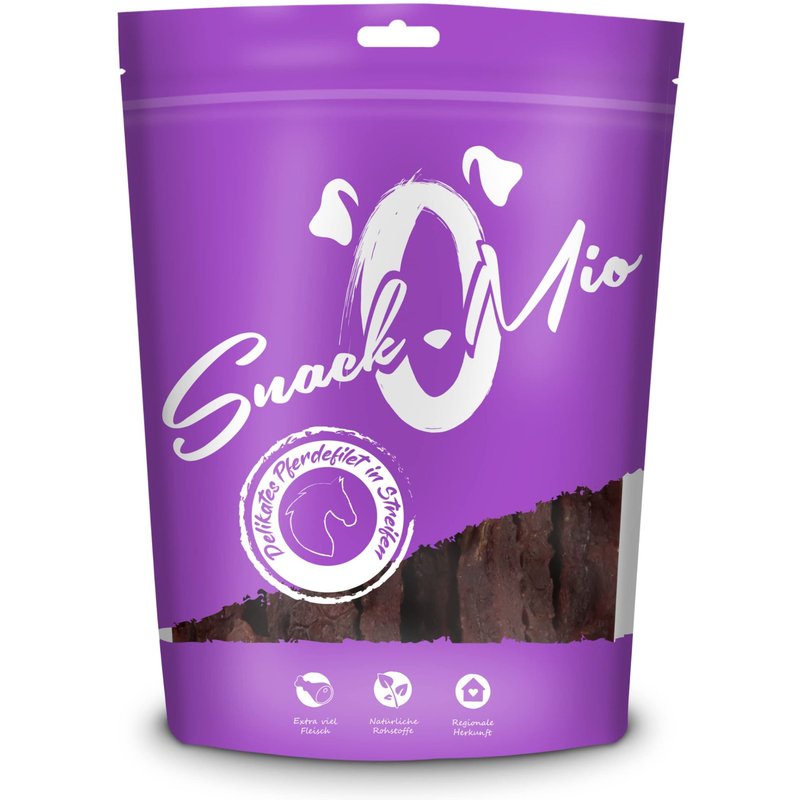 Snackomio - Filet De Cheval Délicat En Lamelles - Un Snack Mâcher De Qualité Supérieure Pour Les Chiens 70g
