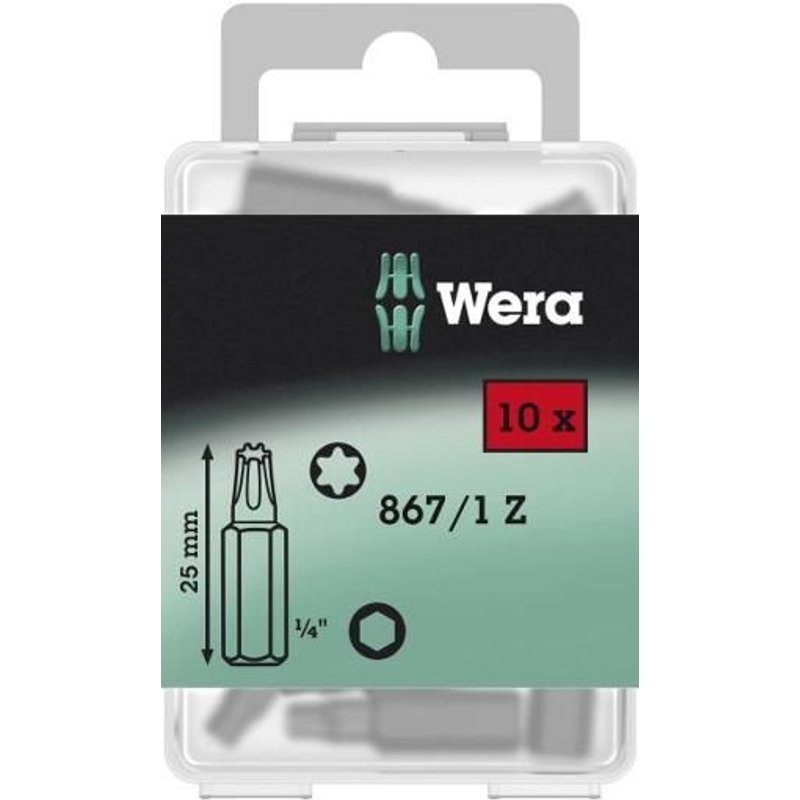 Wera 867/1 Embouts TORX® Z DIY, TX 20 x 25 mm (10 Bits pro Box) - 05072408001