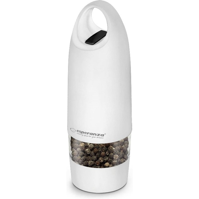 ESPERANZA Moulin à Poivre MUNTOK 17cm Blanc (4 piles AA non Incluses)
