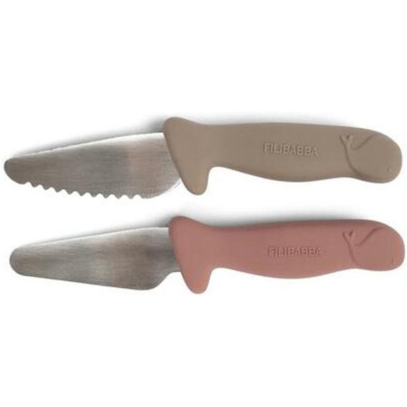 Couteaux D'apprentissage - Pack De 2 Taupe / Rose - Filibabba