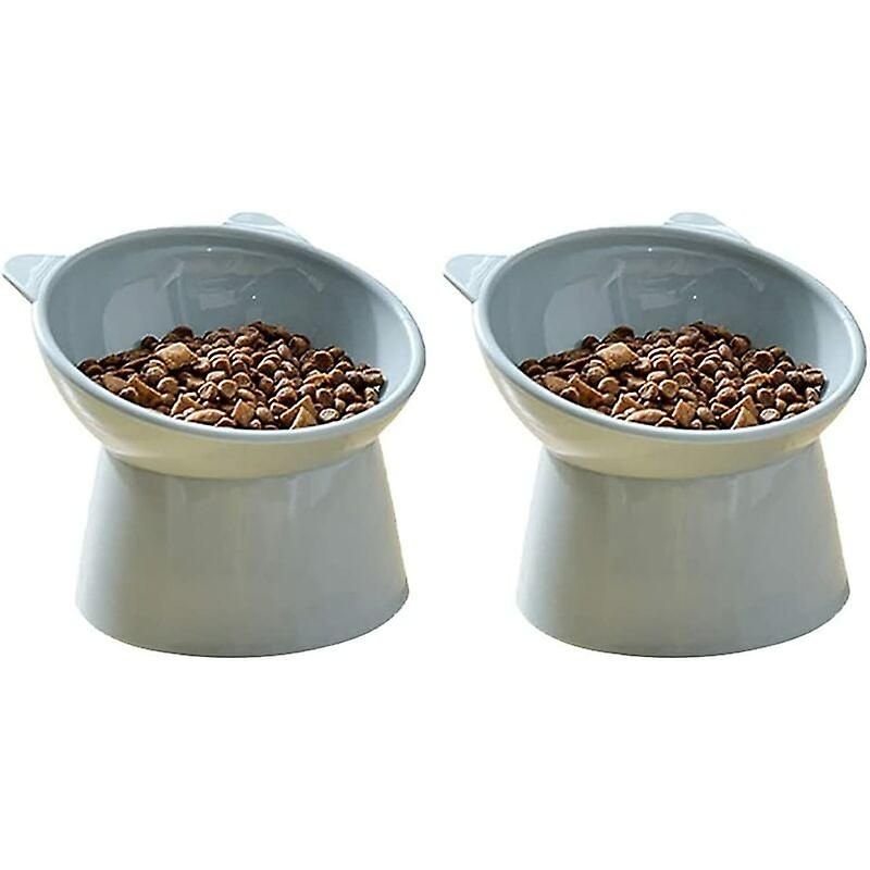 Gamelle Surélevée Pour Chat Et Chien, Gamelle Anti-Vomissements Antidérapante Pour Nourriture Et Eau, Pour Chat À Face Plate Et Petit Chien (Bleu)