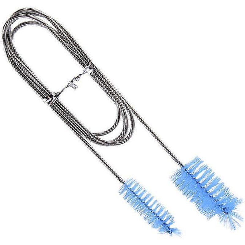 Brosse De Nettoyage Pour Aquarium, Brosse Tubulaire Pour Tube Flexible En Acier Inoxydable De 155 Mm, Ressort, Double Tube, Brosse De Nettoyage Tubulaire En Spirale Pour Tubes À Essai.