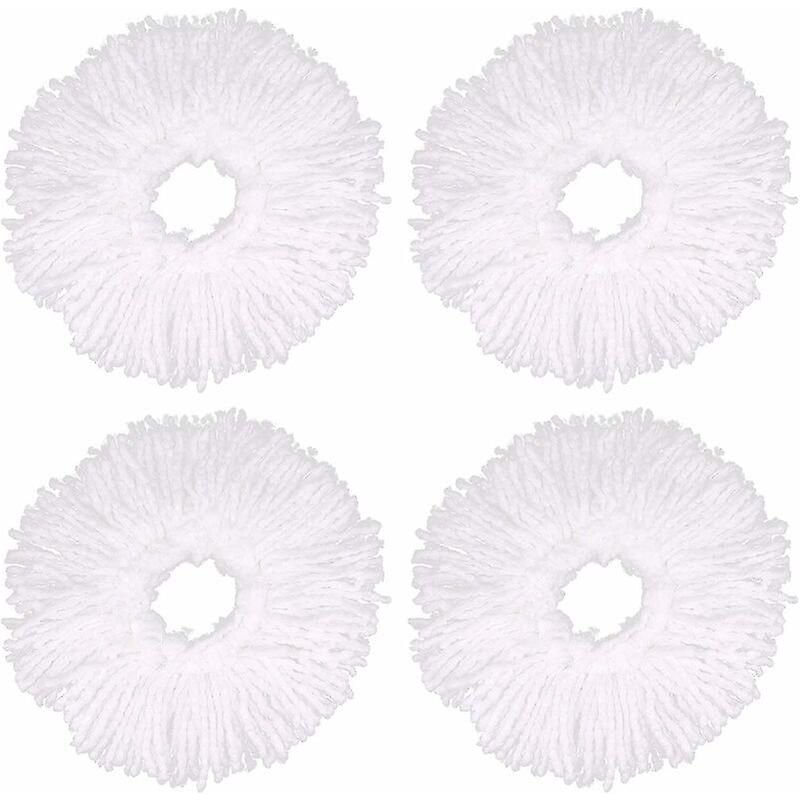 Têtes de balai en microfibre, têtes de balai rondes de rechange, rotation à 360°, pour le nettoyage des sols, 4 pièces (diamètre 16 cm)