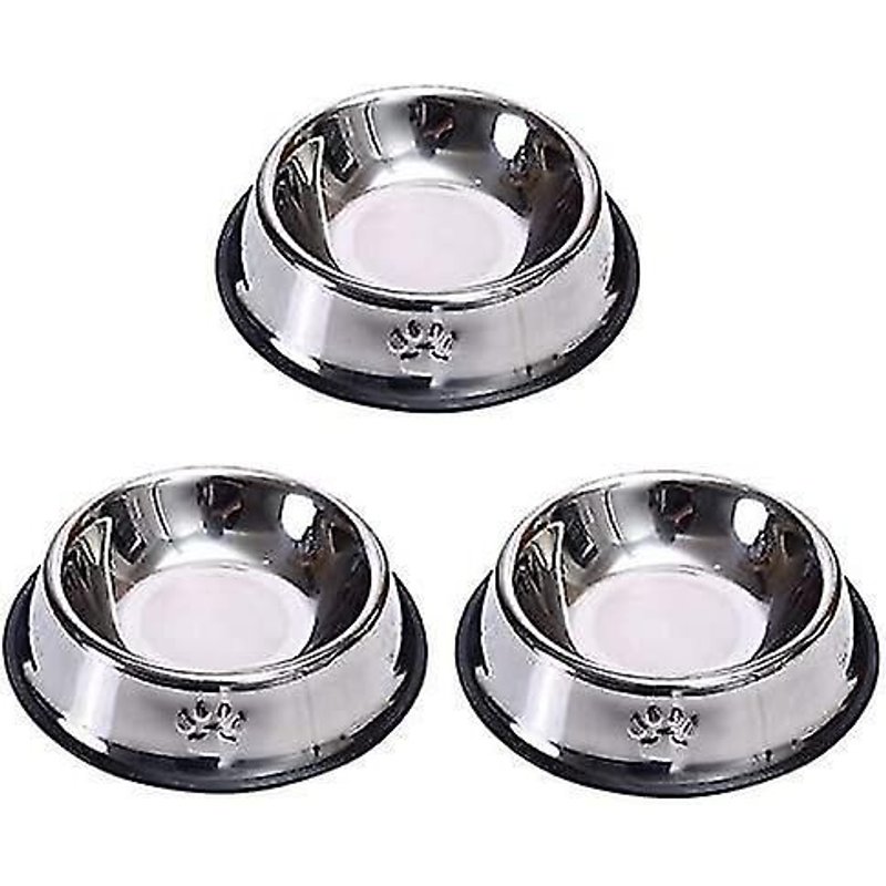 Gamelles Antidérapantes Et Anti-Fuites En Acier Inoxydable Pour Chats, Chiots, Lapins Et Petits Animaux.