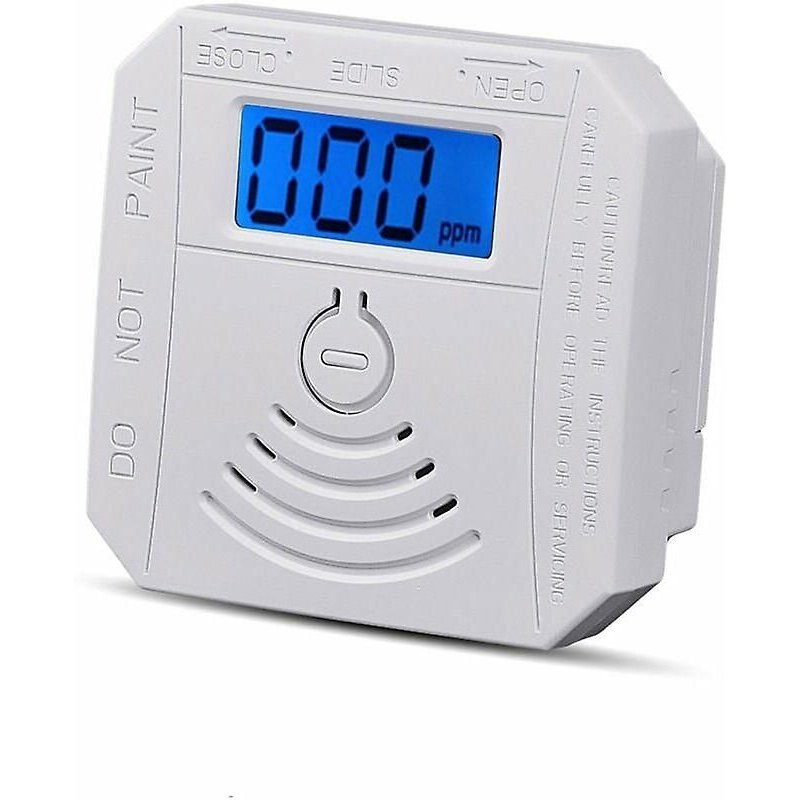 Détecteur de gaz combiné, détecteur de fumée de monoxyde de carbone, détecteur de fumée de CO à piles avec écran d'affichage LED clignotant, alarme et avertissement