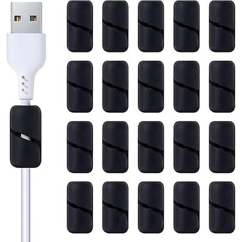 Clips de câble auto-adhésifs, organiseurs de câbles multifonctions, clips en silicone pour l'organisation des câbles pour le bureau, la maison, les chargeurs ou les câbles noirs