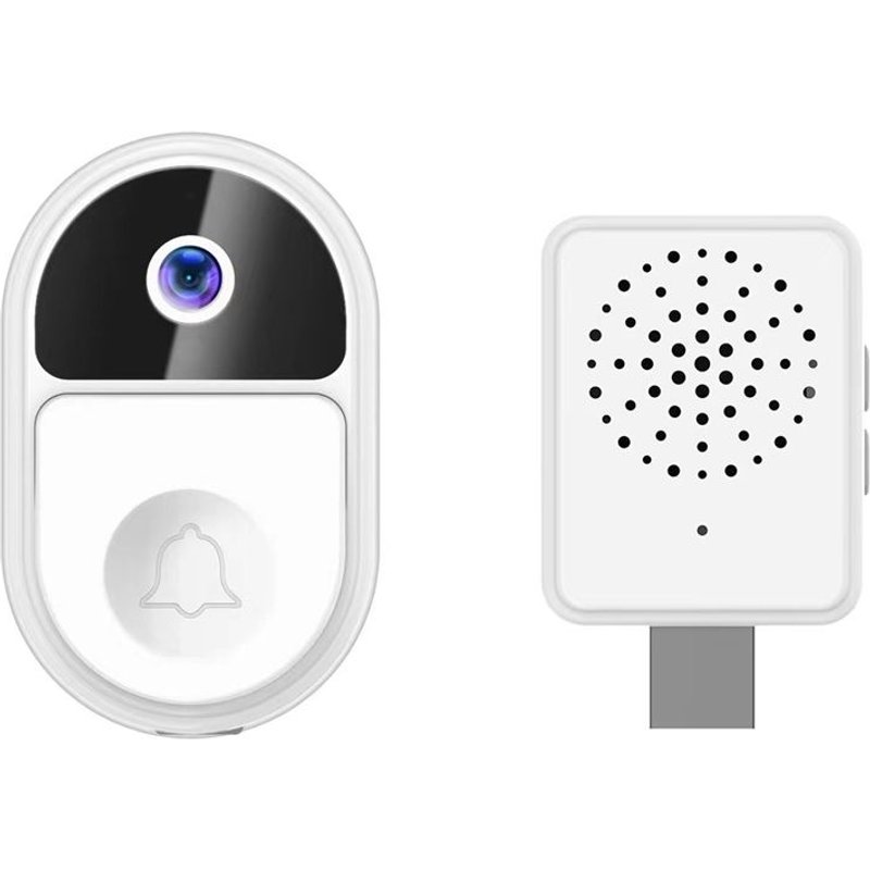 Sonnette Wifi 1080P ÉTanche Temps RéEl Tuya Smart Sonnette Sans Fil Sonnette Tuya CaméRa Blanc