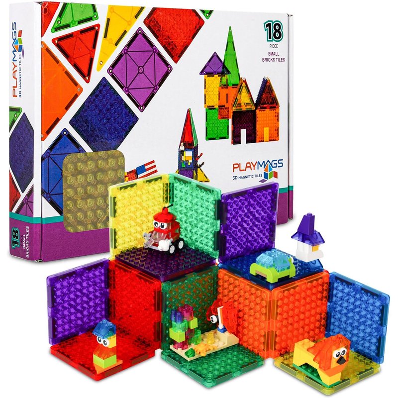 Playmags Tuiles Magnétiques Briques De Construction Magnétiques Blocs Magnétiques Exclusifs Playmags Développement Des Compétences 3 Ans Et Plus Petites Tuiles De Briques