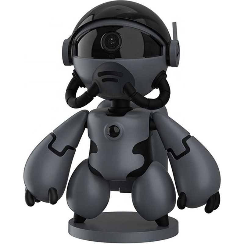 1080P Robot Astronaute SéCurité à Domicile Webcam IP Wifi CaméRa de SéCurité Sans Fil avec Vision Nocturne RéDuction Du Bruit (Noir)