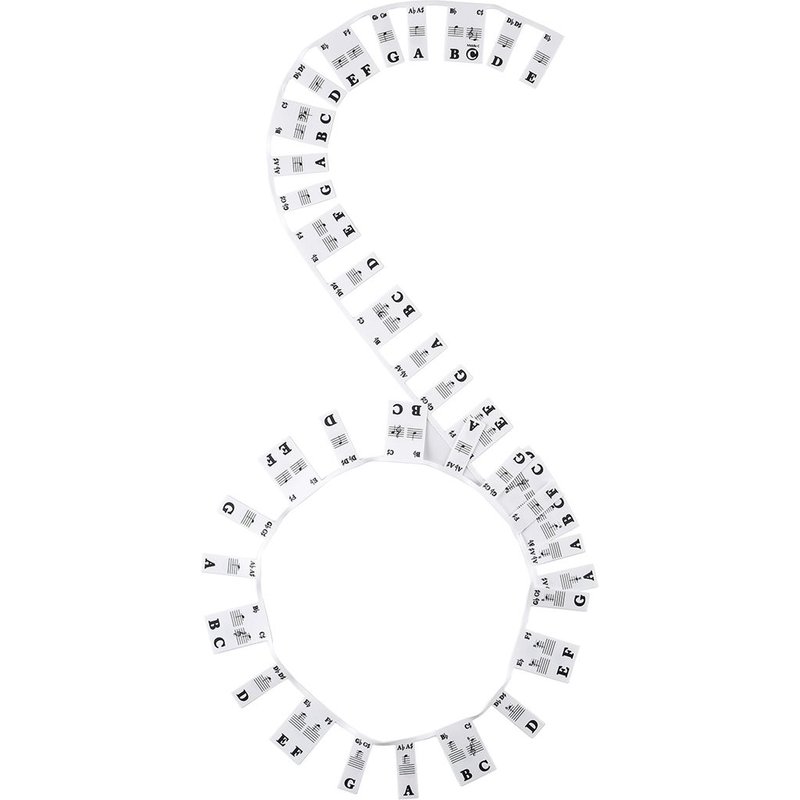 61 Touches Amovibles Pour Clavier De Piano Autocollants De Bande De Notes De Notation Pour Les Étudiants Débutants