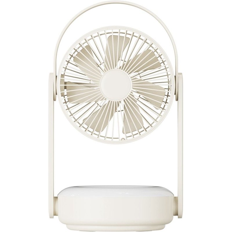Ventilateur Mural 10000 MAh avec Veilleuse Sans PoinçOnnage Accueil Ventilateur Muet Ventilateur de Bureau Ventilateur de Charge USB Couleur CrèMe