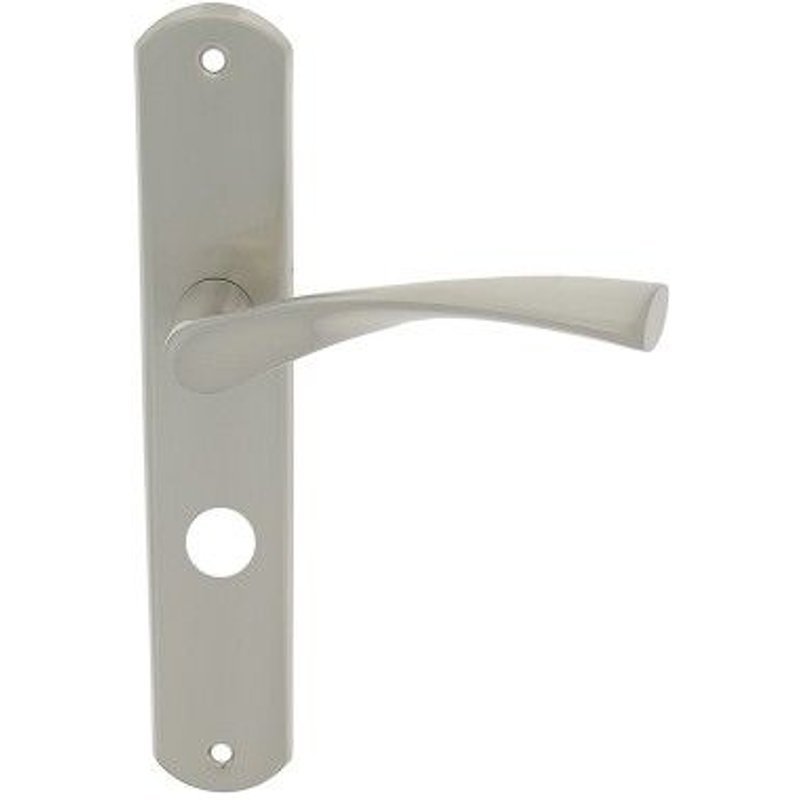 Poignées de porte d'intérieur sur plaque 195 mm Balard - nickelé mat - condamnation CADAP