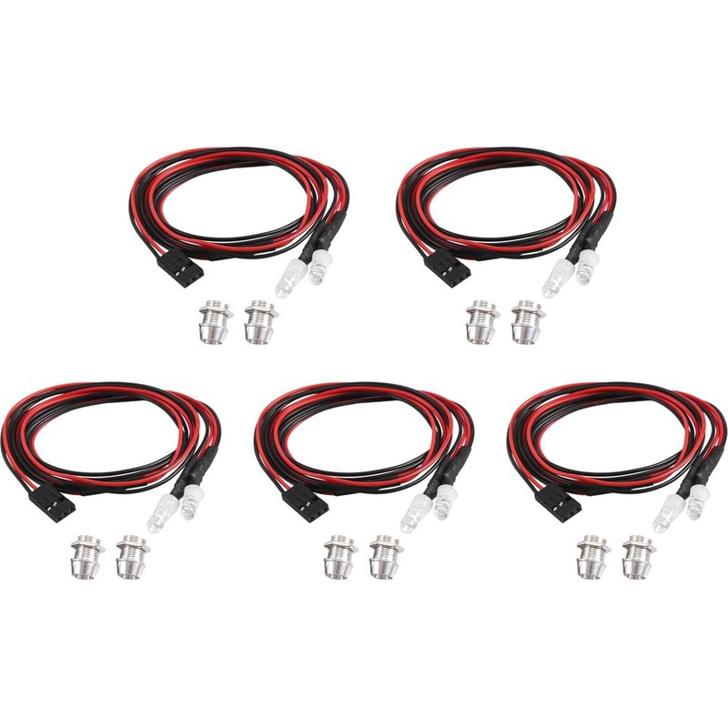 5 Pièces 2 Led 5 Mm Phares Rc Accessoires Lumières Led Pour Véhicule De Voiture Modèle 1/10 Drift, Bleu