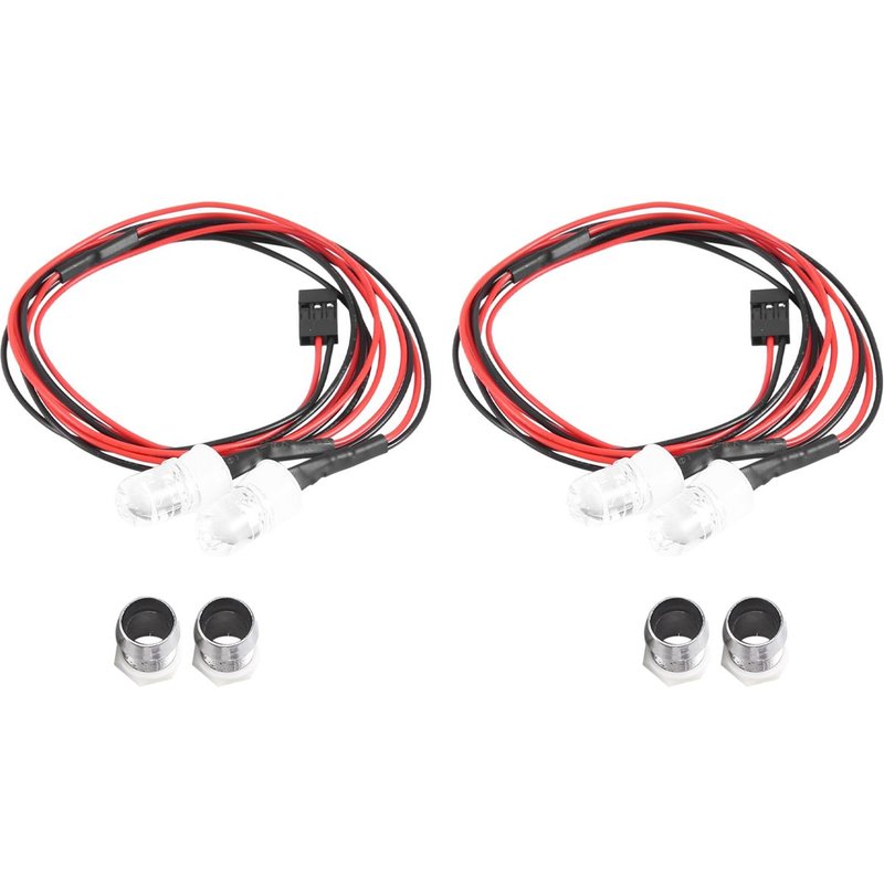 Feux De Voiture Rc 3-9 V, Ensemble De Phares Pour 1/5 1/8 1/10 1/12 1/14 Rc Modèle De Voiture Camion Led, 2 Rouges 8 Mm