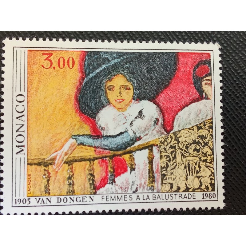 Timbre Monaco Y T 1242 Femmes À La Balustrade ; De Kees Van Dongen (1877-1968) 1980 (040709 )