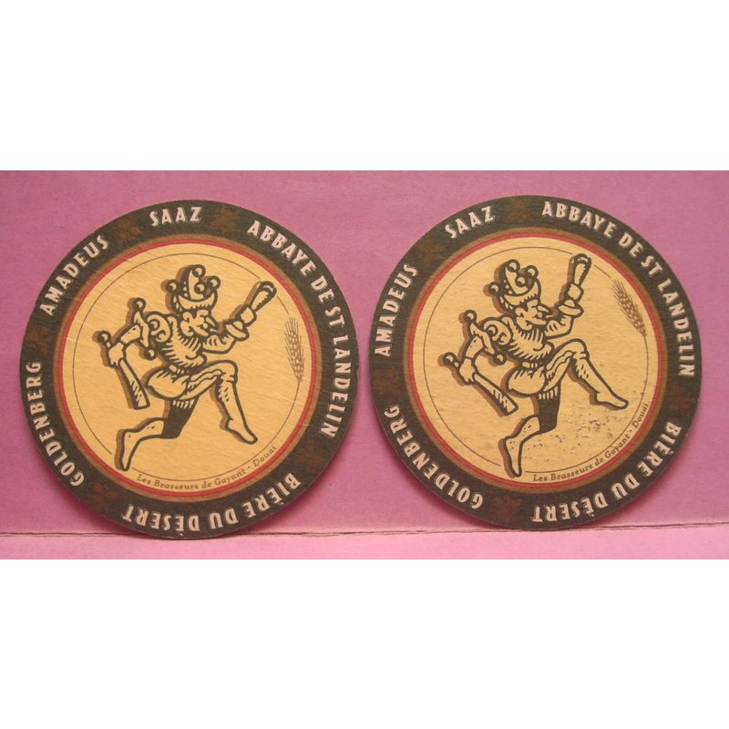 Sous-Bock " Amadeus - Saaz - St Landelin - Bière Du Désert - Goldenberg " - Standard