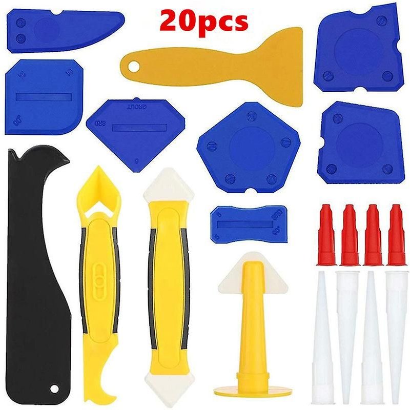 Kit d'outils pour enlever le mastic, outil pour enlever le coulis, grattoir de finition pour mastic silicone (tĂȘte en acier inoxydable)