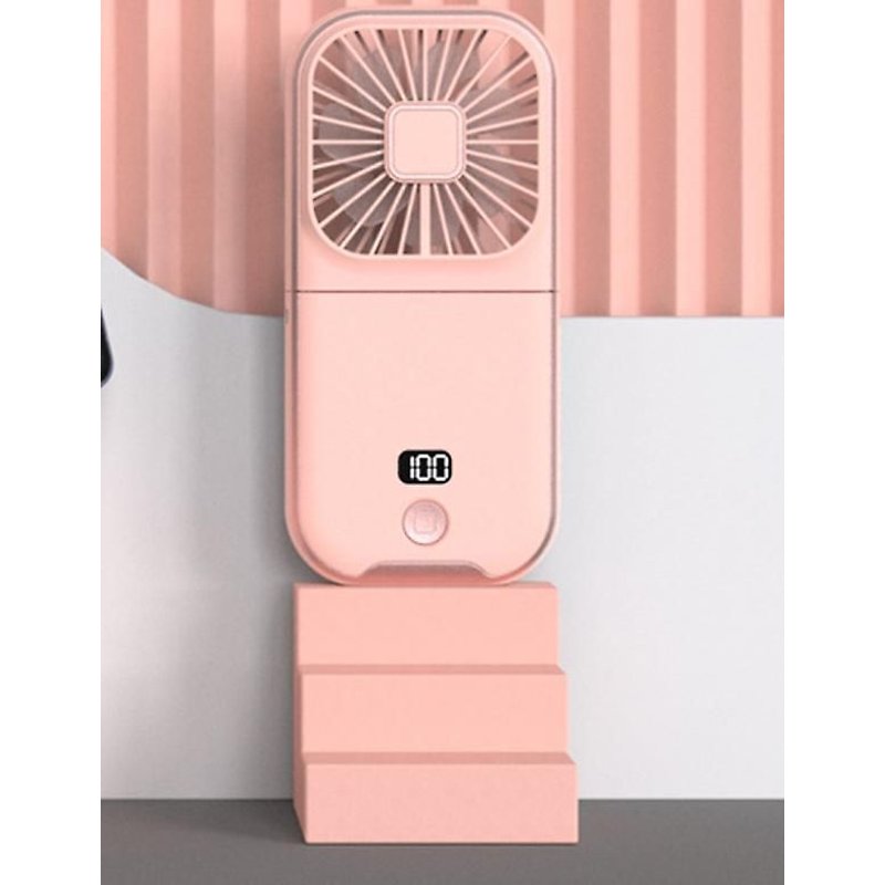 Ventilateur portable, mini ventilateur portable, ventilateur de poche, ventilateur USB rechargeable silencieux à 180° pour l'extérieur, les voyages, 169 x 81 x 20 mm, rose