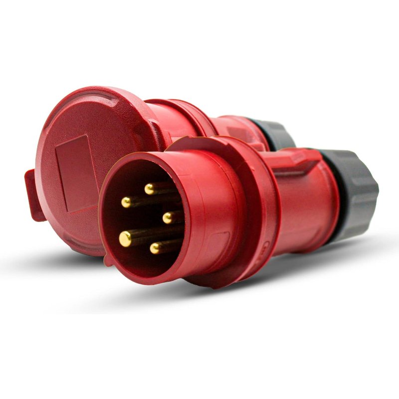 Prise Femelle Industrielle et Prise Mâle Industrielle 16A5 Broches3 P + N + T380VEtanche IP44pour Rallonge Electrique,Camping CarUsage Intérieur et Exterieur