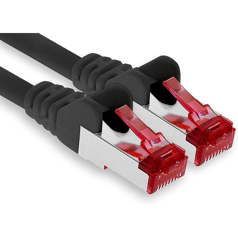1x 30m câble patch CAT6 S/FTP blindage PIMF câble réseau CAT.6 RJ45 câble Ethernet routeur LAN DSL commutateur modem panneau de brassage-noir-1 pièce