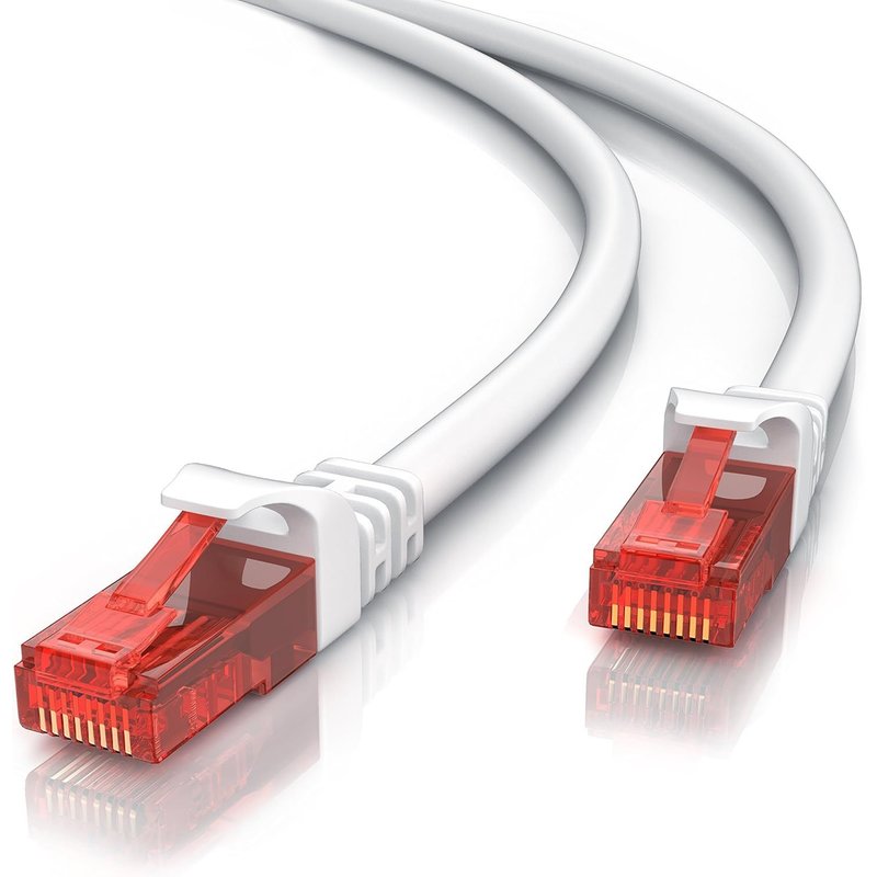 1m Câble réseau Cat 6 RJ45-Câble LANGigabit Ethernet 1Gbps 1000Mbps 1 mètre-Revêtement en pvc Blanc-10 100 1000 Mbits-Câble de patch 250Mhz-UTP PIMF-Compatible avec CAT.5 CAT.5e CAT.7