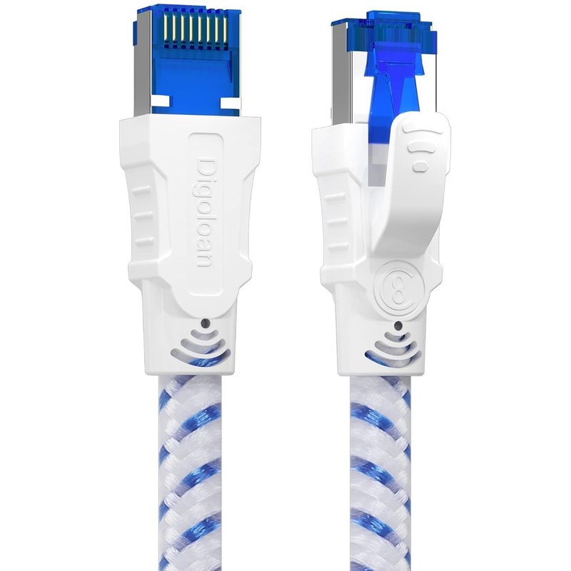 Câble Ethernet Cat 8,RJ45 1m 2m 3m 5m 10m 20m 30m Cable Réseau,Cat8 40Gbps 2000MHz Gigabit S/FTP Nylon Câble Internet Lan pour PS5,Routeur,Téléviseurs,Xobx,Plus Rapide que Cat 6/Cat 7(0.5m)