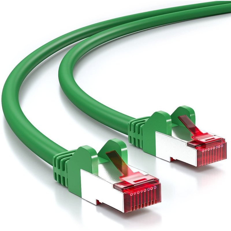 15m CAT6 Câble Réseau-Blindage PIMF S/FTP CAT-6 RJ45 Câble Ethernet-LAN DSL Routeur Modem Point d'Accès Patch Panels-Vert