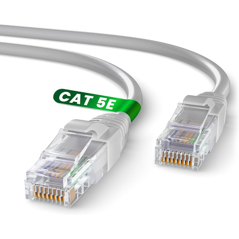 Câble Ethernet 50m,Reseau LAN Cat 5E Haut Debit Pour une Connexion Internet Rapide & FiableCâble Ethernet AWG24,Cat5E RJ45 UTP CCA 1 Gbps (50 Mètres,Gris)