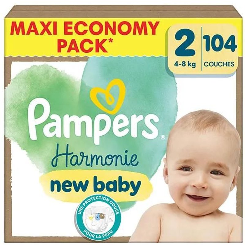 Pampers Harmonie Maxi Pack T3 (6-10 Kg) Avec Emballage Papier Recyclable.