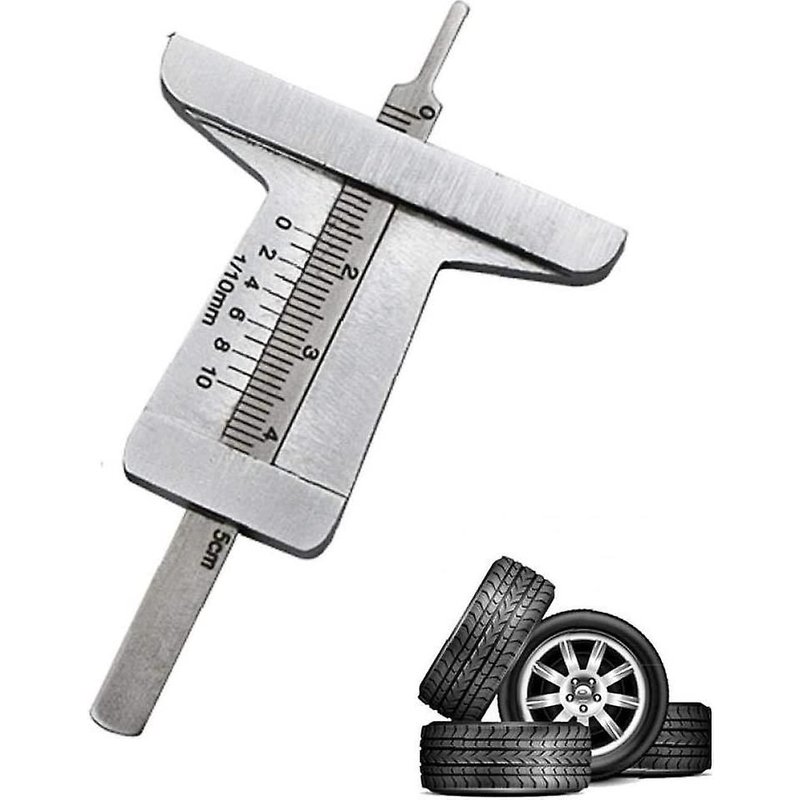 Jauge de profondeur de pneu, testeur de pneus de voiture, vérificateur de pneu automatique, règle à vernier en acier inoxydable, outil pour accessoires de réparation automobile (0-50 mm), outil de mesure