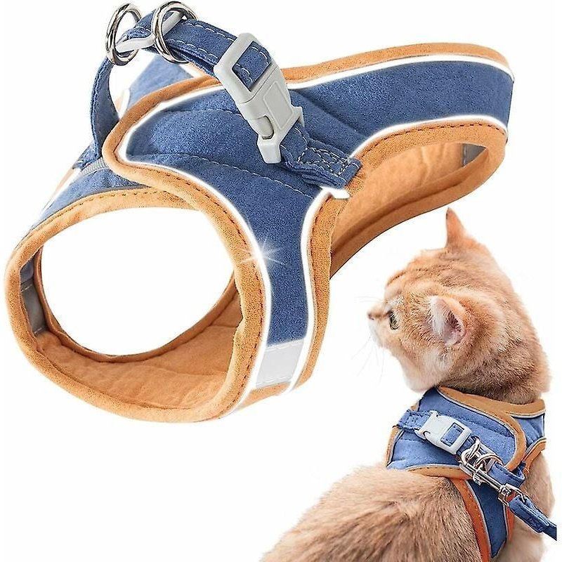 Harnais Et Laisse Pour Chat, Gilet De Promenade Confortable Avec Laisse, Harnais À Enfiler, Bandes Réfléchissantes Respirantes, Gilet Pour Chats De Petite Et Moyenne Taille