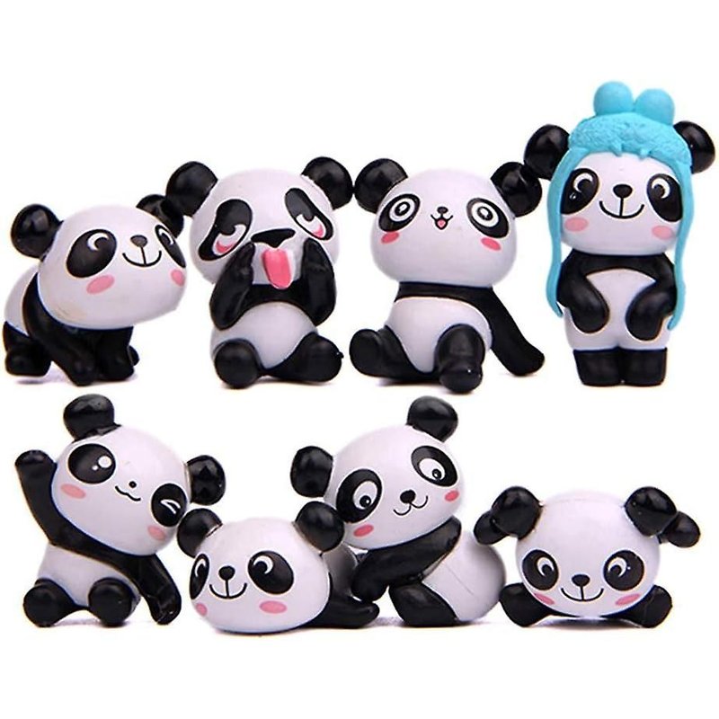Figurines De Pandas, 8 Pièces, Figurines Miniatures Mignonnes, Mini Animaux, Cadeaux Pour Filles, Ornement De Jardin Miniature-Ynong
