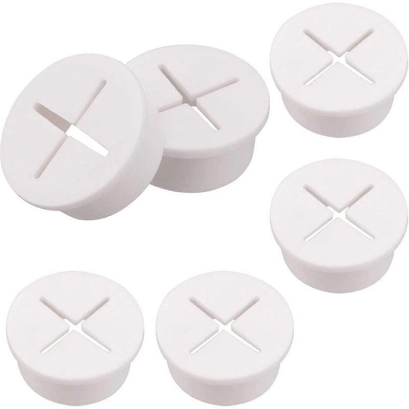 Lot de 6 ?illets flexibles en silicone pour câbles, ?illets en caoutchouc blanc