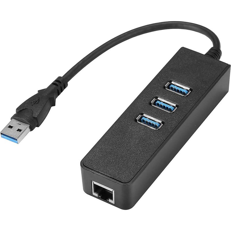 Adaptateur USB 3.0 3 ports vers RJ45 Gigabit Ethernet 10/100/1000 Mbit/s pour MacBook, Surface Pro et Chromebook