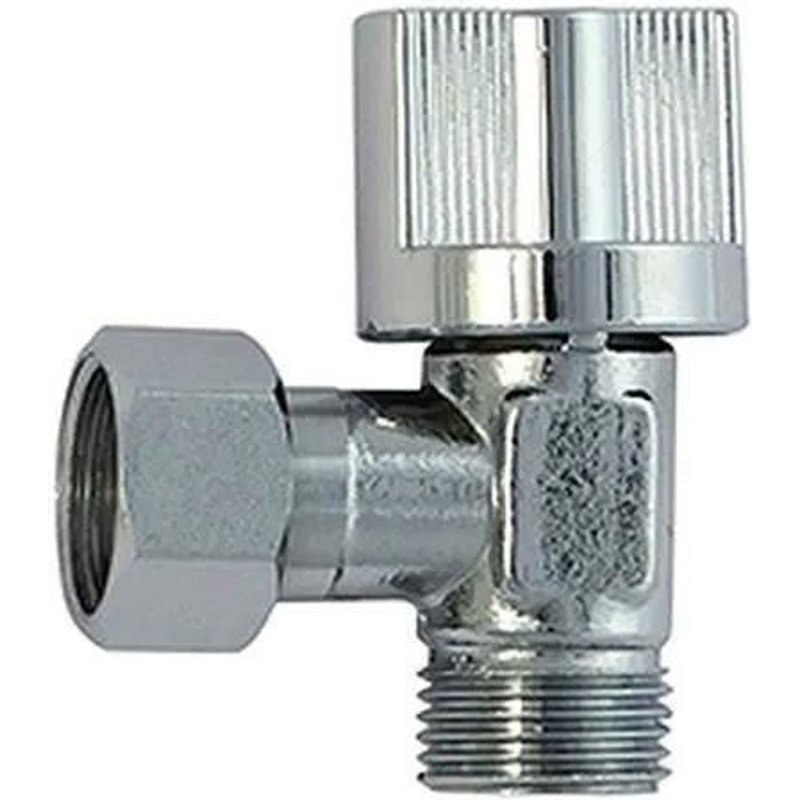 Robinet d'arrêt équerre - ROUSSEAU - 3/8 mâle/femelle - 1/4T - Laiton chromé