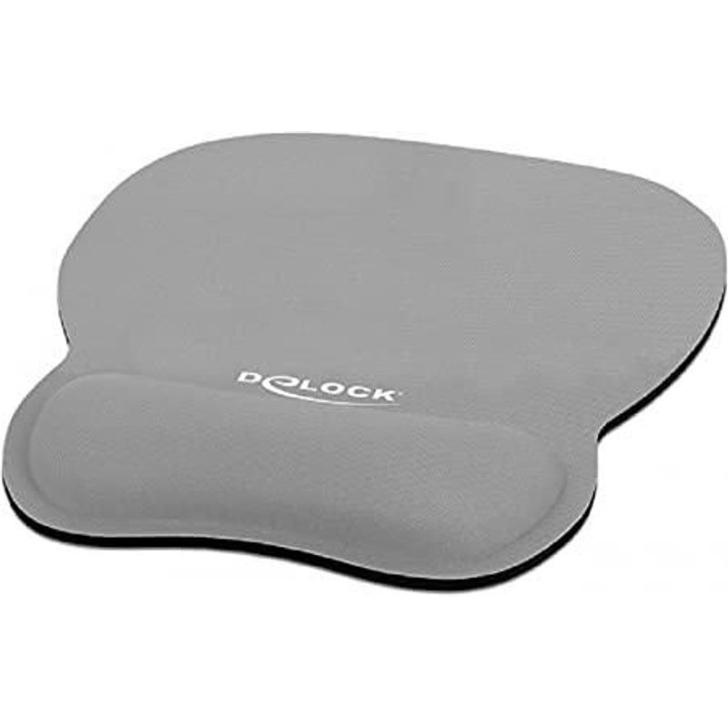 DeLock Tapis de souris ergonomique avec repose-poignets en gel gris