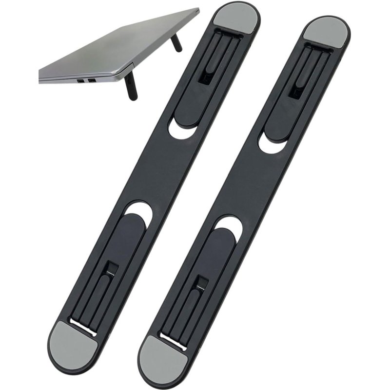 2 pièce Rehausseurs De Clavier Portables Auto-Adhésifs Pour Ordinateur Portable-Support Portable Ergonomique en ABS Support de Tablette Pliable pour Clavier Avec silicone antidérapant(noir)