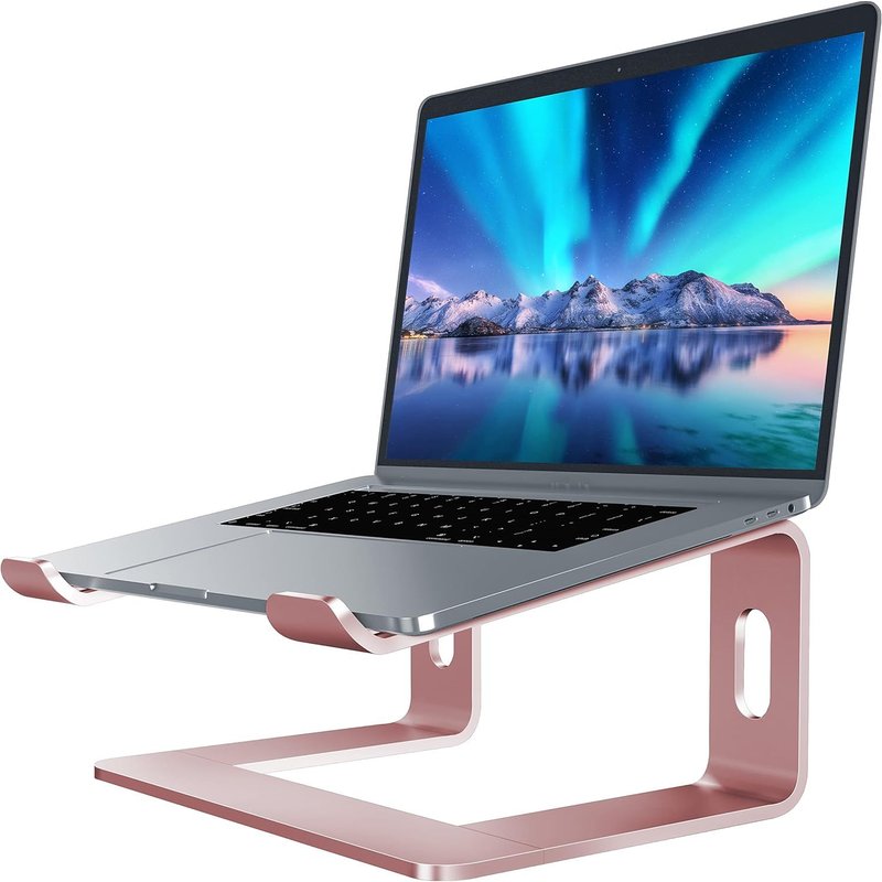 Support en Aluminium pour Ordinateur Portable-Compatible avec Mac,MacBook,Pro Air,Notebook-Support Portable Ergonomique-Convient aux Ordinateurs de Bureau de 10 à 15,6"" Rose Gold