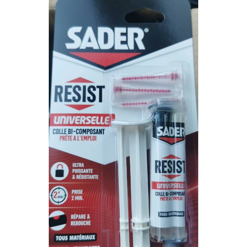 Colle de reparation epoxy bi-composant sader resist univers sering 10g