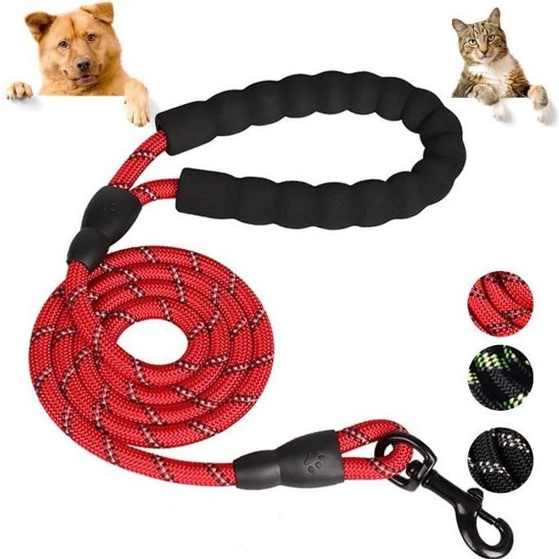 Laisse Pour Chien Kambo - Longueur De Corde 1,5 M - Rouge - La Poignée En Mousse