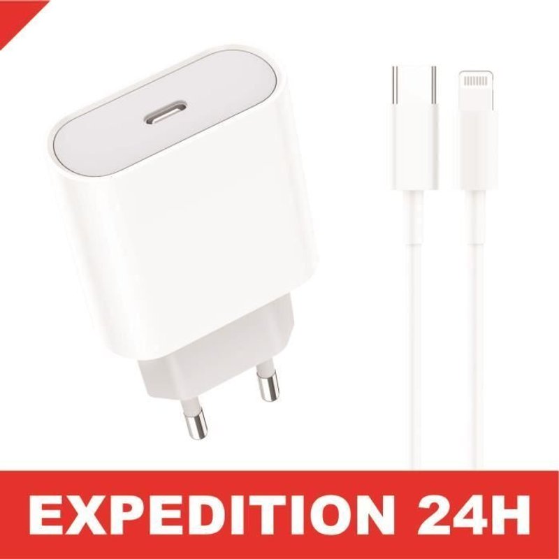 Chargeur Rapide Usb C - Chargeur Pd 20w Avec Câble C Vers Lightning Adaptateur De Chargeur De Type C Pour Iphone 14/14 Plus/14 Pro/1