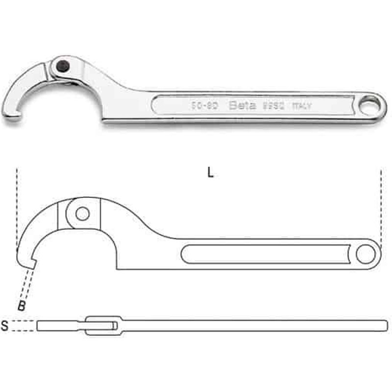 BETA Clés à ergot articulée - 99SQ - 168 mm - 15-35