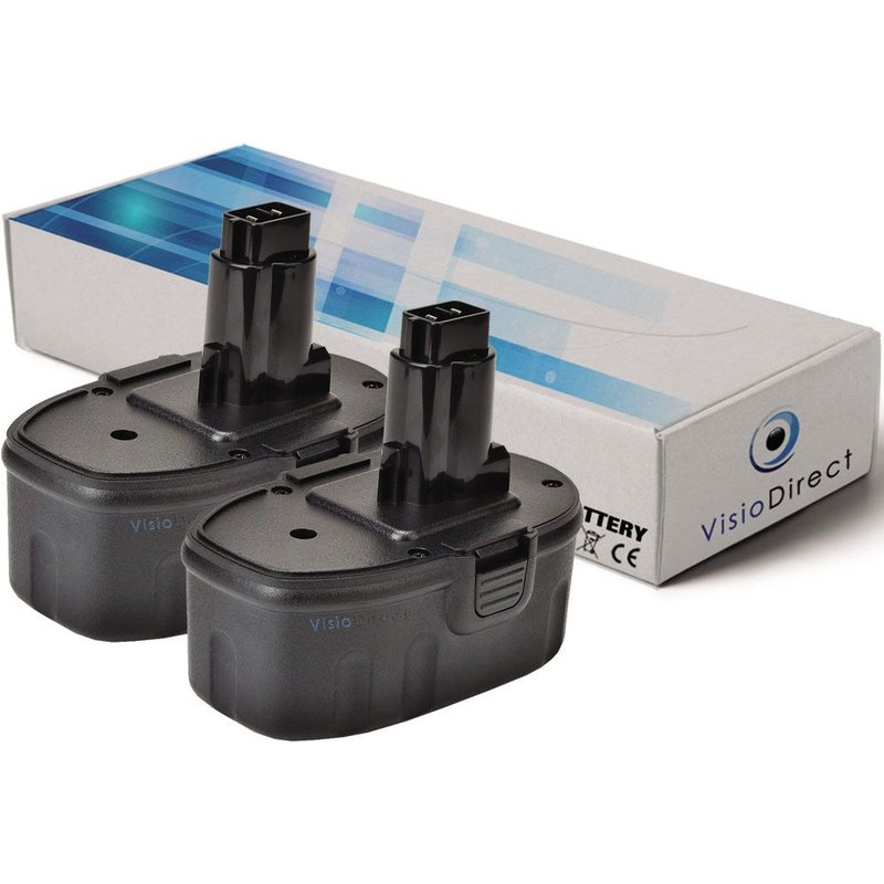 Lot de 2 batteries type DE9038 pour DEWALT 3000mAh 14.4V - Visiodirect -