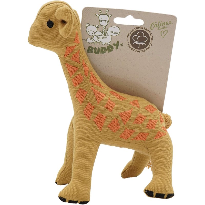 Aime Peluche Câliner Jouet Ecologique Tissu En Coton Biologique Jouet Bio Girafe Pour Chien Couineur Intégré Diam Tre 21 Cm