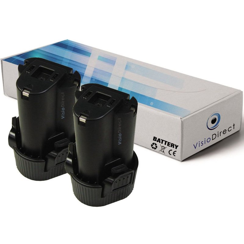 Lot de 2 batteries pour Makita TW100DZ clé à chocs 1500mAh 10.8V - Visiodirect -