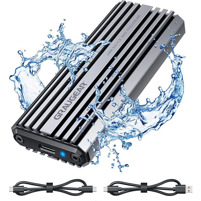 Graugear G-M201-AC-10G (M.2), Boîtier pour disques durs, Noir