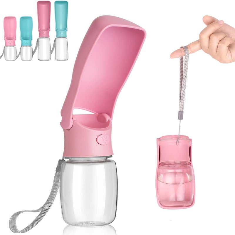Bouteille D'eau Pliable Pour Chien - 350ml Bouteille D'eau De Voyage Portable Pour Chien Bouteille D'eau Pour Animaux De Compagnie Pour Chien Chat Marche En Plein Air Randonnée Voyage ?Rose?